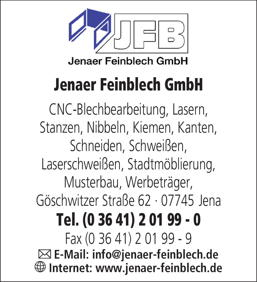 Firmenanzeige Jenaer Feinblech GmbH