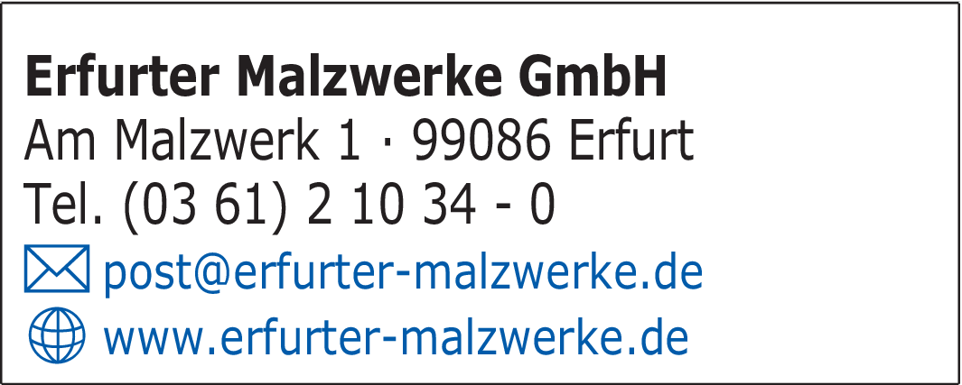 Firmenanzeige Erfurter Malzwerke GmbH