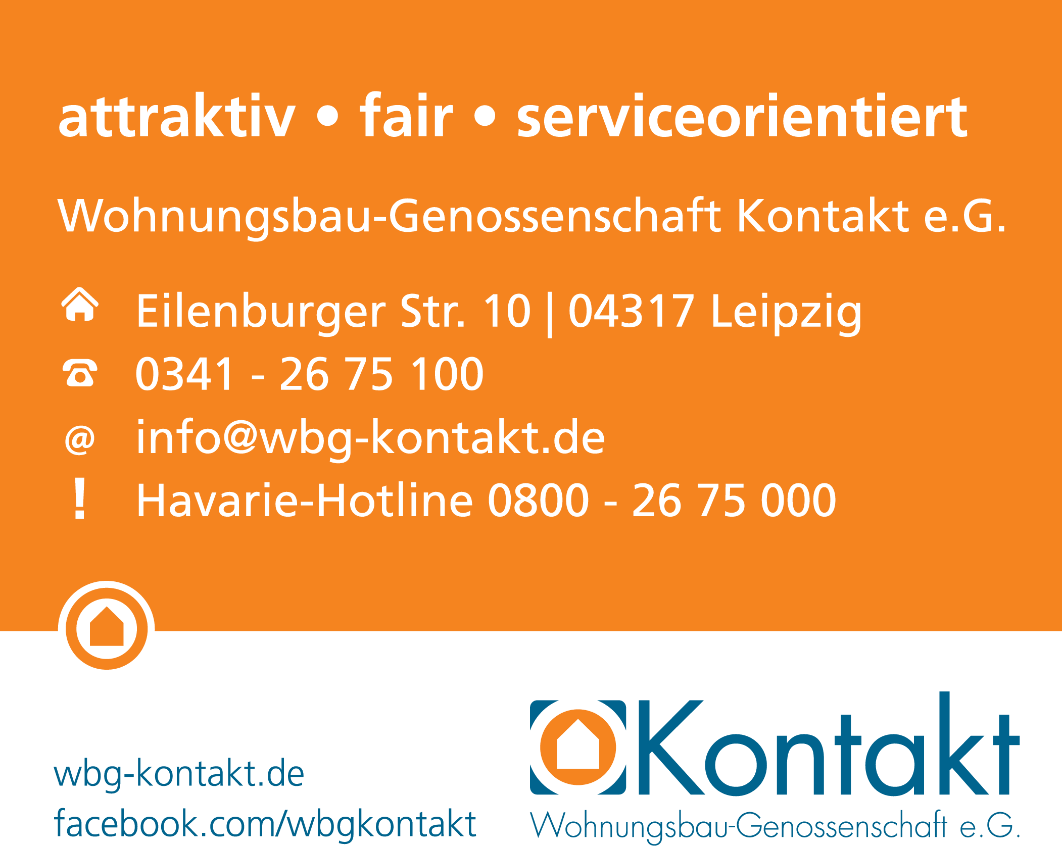 Firmenanzeige Wohnungsbau - Genossenschaft Kontakt e.G.