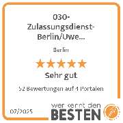 030-Zulassungsdienst-Berlin/Uwe Blechschmidt - werkenntdenBESTEN.de Qualitätssiegel