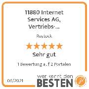11880 Internet Services AG, Vertriebs-Niederlassung Rostock - werkenntdenBESTEN.de Qualitätssiegel