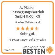 A. Pläsier Entsorgungsbetrieb GmbH & Co. KG - werkenntdenBESTEN.de Qualitätssiegel