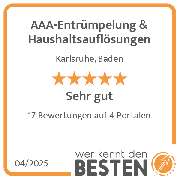 AAA-Entrümpelung & Haushaltsauflösungen - werkenntdenBESTEN.de Qualitätssiegel