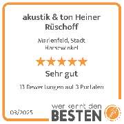 akustik & ton Heiner Rüschoff - werkenntdenBESTEN.de Qualitätssiegel