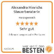 Alexandra Hinrichs Steuerberaterin - werkenntdenBESTEN.de Qualitätssiegel