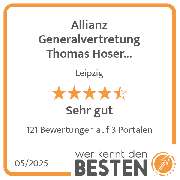 Allianz Generalvertretung Thomas Hoser Agentur für Baufinanzierung, Versicherungen & Geldanlagen - werkenntdenBESTEN.de Qualitätssiegel