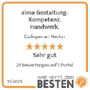 alma Gestaltung. Kompetenz. Handwerk. - werkenntdenBESTEN.de Qualitätssiegel