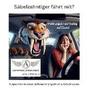 Angstfrei Autofahren by Anca Dirkmann - Säbelzahntiger fährt mit.png