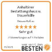 Anhaltiner Bestattungshaus u. Trauerhilfe - werkenntdenBESTEN.de Qualitätssiegel