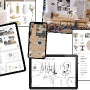 Grundrissplan, 3D Design, Moodboard und Einkaufsliste