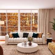 Modernes Wohnzimmer Design als 3D Visualisierung