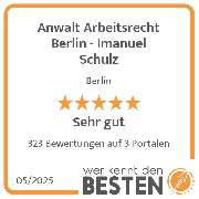 Anwalt Arbeitsrecht Berlin - Imanuel Schulz - werkenntdenBESTEN.de Qualitätssiegel