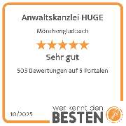 Anwaltskanzlei HUGE - werkenntdenBESTEN.de Qualitätssiegel