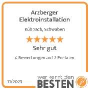 Arzberger Elektroinstallation - werkenntdenBESTEN.de Qualitätssiegel