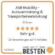 ASR Mobility - Autovermietung & Transportervermietung - werkenntdenBESTEN.de Qualitätssiegel
