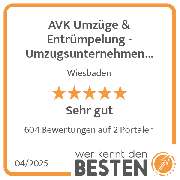 AVK Umzüge & Entrümpelung - Umzugsunternehmen Wiesbaden - werkenntdenBESTEN.de Qualitätssiegel
