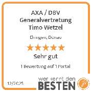AXA / DBV Generalvertretung Timo Wetzel - werkenntdenBESTEN.de Qualitätssiegel