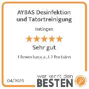 AYBAS Desinfektion und Tatortreinigung - werkenntdenBESTEN.de Qualitätssiegel