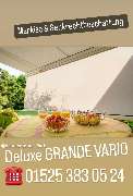 Bauelemente Flath, Einbruchschutz, Alarmanlage, Videoüberwachung - Deluxe GRANDE VARIO  Die Markise mit Vario-Volant ist besonders für Terrassen mit tiefstehender Sonne geeignet.