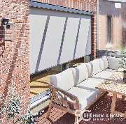 Bauelemente Flath, Einbruchschutz, Alarmanlage, Videoüberwachung - ZipScreen,  Senkrechtbeschattung mit textiler Haptik zur stilvollen Beschattung von Fenstern und Glasfronten.