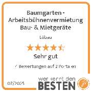 Baumgarten - Arbeitsbühnenvermietung Bau- & Mietgeräte - werkenntdenBESTEN.de Qualitätssiegel