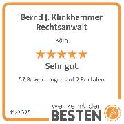 Bernd J. Klinkhammer Rechtsanwalt - werkenntdenBESTEN.de Qualitätssiegel