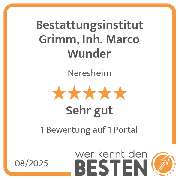 Bestattungsinstitut Grimm, Inh. Marco Wunder - werkenntdenBESTEN.de Qualitätssiegel