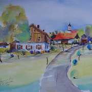 Bernhard Gerner, St. Wolfgang- Rottal, Aquarell 38 x 50 cm, Bilder Galerie Gerner