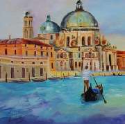 Bernhard Gerner, Venedig auf Malplatte, 24 x 30 cm, Bilder Galerie Gerner