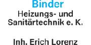 Binder Heizungs- Sanitärtechnik e. K. Inh. Erich Lorenz - LOGO