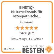 BINETIQ - Naturheilpraxis für osteopathische Biodynamik, Frank LAUER - werkenntdenBESTEN.de Qualitätssiegel