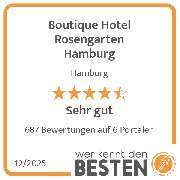 Boutique Hotel Rosengarten Hamburg - werkenntdenBESTEN.de Qualitätssiegel