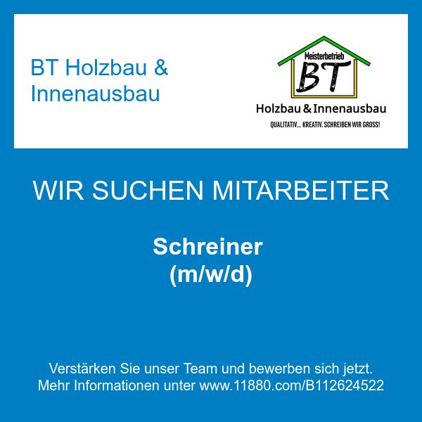 BT Holzbau & Innenausbau - Schreiner (m/w/d)