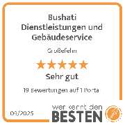Bushati Dienstleistungen und Gebäudeservice - werkenntdenBESTEN.de Qualitätssiegel