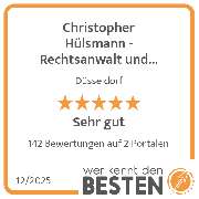 Christopher Hülsmann - Rechtsanwalt und Fachanwalt für Arbeitsrecht - werkenntdenBESTEN.de Qualitätssiegel