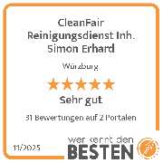 CleanFair Reinigungsdienst Inh. Simon Erhard - werkenntdenBESTEN.de Qualitätssiegel
