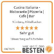 Cucina Italiana  -  Ristorante | Pizzeria | Cafe | Bar - werkenntdenBESTEN.de Qualitätssiegel
