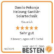 Danilo Fekonja Heizung-Sanitär-Solartechnik - werkenntdenBESTEN.de Qualitätssiegel