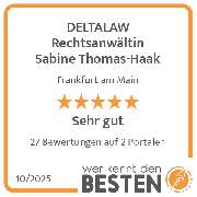 DELTALAW Rechtsanwältin Sabine Thomas-Haak - werkenntdenBESTEN.de Qualitätssiegel