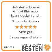 DeSoTec Schwerin GmbH Plameco-Spanndecken und Sonnenschutz in Perfektion - werkenntdenBESTEN.de Qualitätssiegel