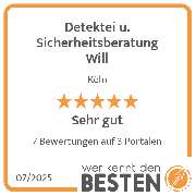 Detektei u. Sicherheitsberatung Will - werkenntdenBESTEN.de Qualitätssiegel