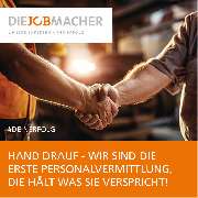 DIE JOBMACHER GmbH - DIE JOBMACHER – Ihre erste Wahl für zuverlässige Personalvermittlung. Mit einem Handschlag versprechen wir Präzision und Partnerschaft, um Fachkräfte und Top-Unternehmen zusammenzuführen. Unser Motto 'Hand drauf' steht für unser Engag