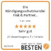 Die Kündigungsschutzkanzlei Fink & Partner Rechtsanwälte PartmbB - werkenntdenBESTEN.de Qualitätssiegel