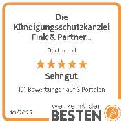 Die Kündigungsschutzkanzlei Fink & Partner Rechtsanwälte PartmbB - werkenntdenBESTEN.de Qualitätssiegel