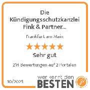 Die Kündigungsschutzkanzlei Fink & Partner Rechtsanwälte PartmbB - werkenntdenBESTEN.de Qualitätssiegel