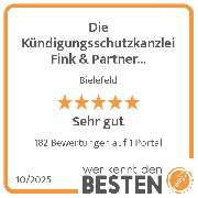 Die Kündigungsschutzkanzlei Fink & Partner Rechtsanwälte PartmbB - werkenntdenBESTEN.de Qualitätssiegel