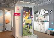 DIE2 Werbung+Marketing GmbH - Innenansicht der Abteilung für Roll Ups und Aufsteller. Showroom von DIE2 Werbung + Marketing aus Quickborn, in Schleswig-Holstein.