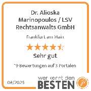 Dr. Alioska Marinopoulos / LSV Rechtsanwalts GmbH - werkenntdenBESTEN.de Qualitätssiegel