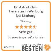 Dr. Astrid Klein Tierärztin in Weilburg bei Limburg - werkenntdenBESTEN.de Qualitätssiegel