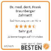 Dr. med. dent. Frank Braunberger Zahnarzt - werkenntdenBESTEN.de Qualitätssiegel